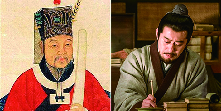 左为范仲淹画像，右为刘钧饰演的范仲淹.jpg
