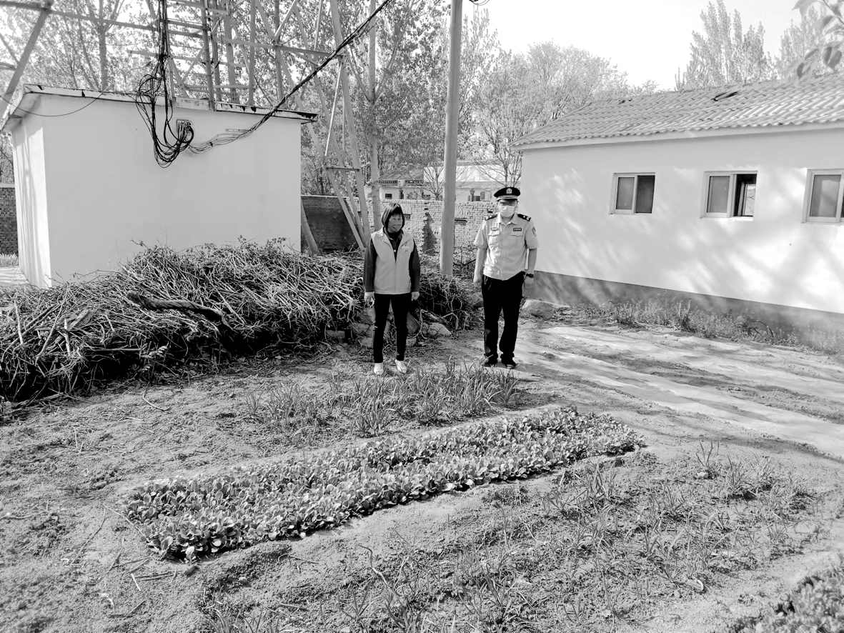网格员与派出所人员共同分析种植物情况jh.jpg